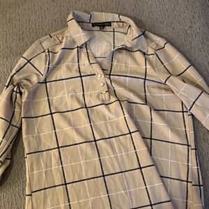 Plaid Beige and Black Men's Shirt